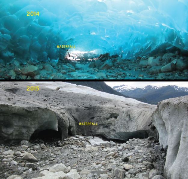ice tunnel before & after